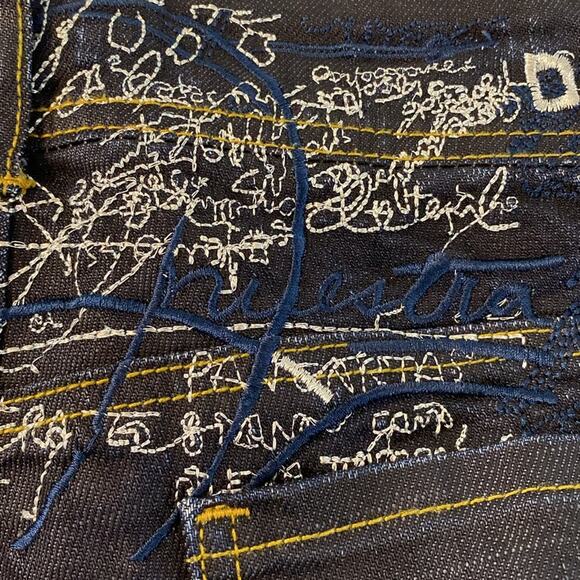 Desigual Spain Embroidered Low Rise Slim Fit Skinny Jeans Size 4 - Picture 9 of 12